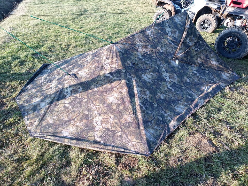 Hamac Solognac en mode Tarp-Tente (Vue arriere droite)